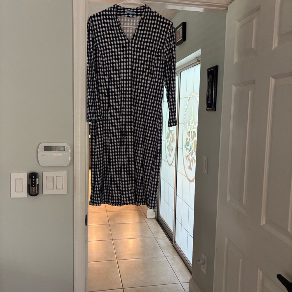 Navy blue Checkered Dress